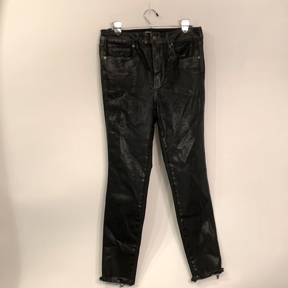 Free People We the Free coated high rise skinny jean in black size 31